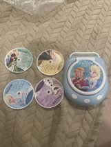 Disney 2004  Frozen Music Storybook Player Blue White Elsa Anna Plus 4 Disc - $14.85