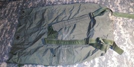 Us Military Nylon Duffel Camping Bag Used w/ Unit Logo Army Usmc Usn Od Green - £17.18 GBP