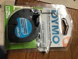 *Open Package DYMO LetraTag 2pk Label Tape Cassette Black on Clear Plastic - £8.68 GBP