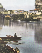 Rome Italy Castel Sant&#39;Angelo &amp; Dome of St Peter from Tiber Litho Photo ... - $14.89