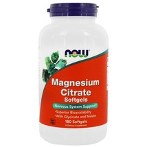 NOW Foods Magnesium Citrate, 180 Softgels - $23.59