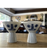 Vintage Porcelain Footed Japanese Sake Shot Cup, Lot Of 2, Made In Japan - €9,74 EUR