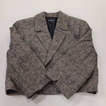 Kasper Blazer Women's Size 8 Gray Open Front Cropped Career Jacket Linen Blend image 13