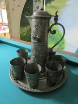 Kayserzinn Pewter Boar Horse Stag Tankard And Cups - TRAY-CUPS W/ Insert PICK1 - £490.93 GBP+