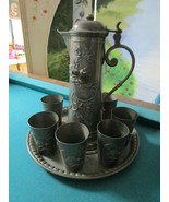 Kayserzinn Pewter Boar Horse Stag Tankard And Cups - Tray-Cups W/ Insert... - $12,251.92 MXN+