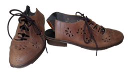 Rieker Antistress BROWN Leather Flower Punches Boho Women Shoes Tie Lace... - $34.99
