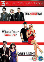 This Means War/What&#39;s Your Number?/Date Night DVD (2013) Tom Hardy, McG (DIR) Pr - £13.99 GBP