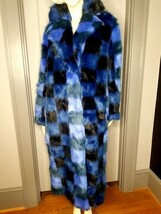NWT STAND STUDIO Mio Electric Blue Black Faux Fur Buffalo Check Oversize... - $875.00