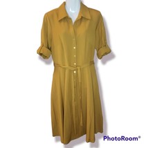 NWT Sharagano Grooving Gold Shirtdress Yellow Sz 6 - £35.60 GBP