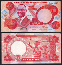 NIGERIA 2005 Very Fine  10 Naira Banknote Paper Money Bill P- 25g - $1.50