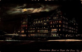 Chamberlain Hotel At Night, Old Point, Virginia, Postmarked 1911-POSTCARD BK47 - £3.16 GBP