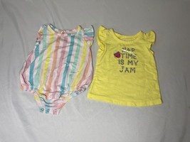 Baby girl Okie Dokie Romper And T-shirt-sz 6 months - £7.50 GBP