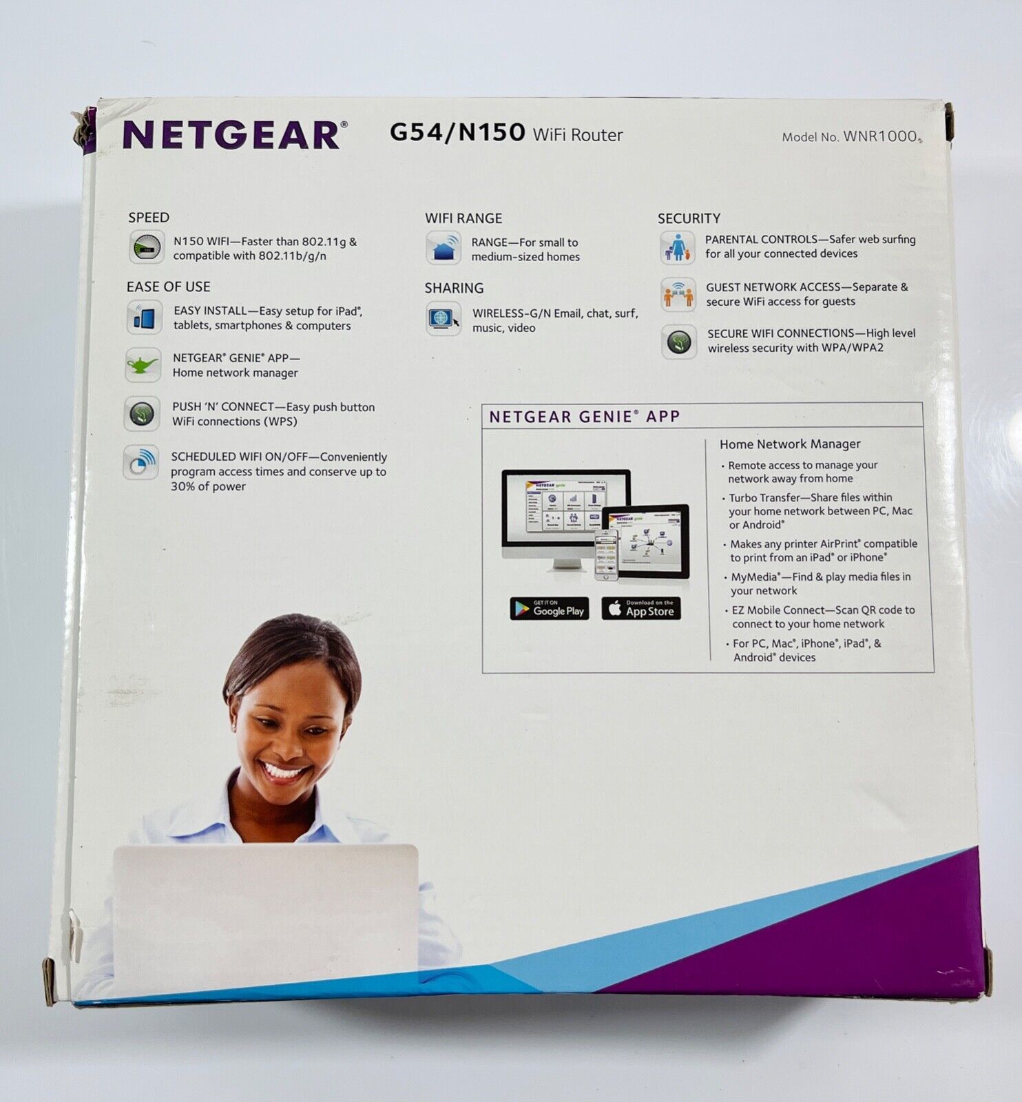 Netgear G54/N150 150 Mbps 4Port 10/100 Wireless N Router (OPEN BOX