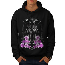 Wellcoda Spooky Skeletons Flowers Mens Hoodie - $37.38+