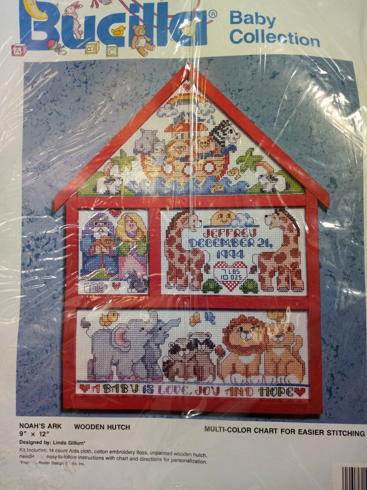 Vintage 1994 Bucilla Baby Collection Noah's Ark Embroidery Kit. - $13.99