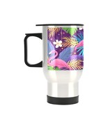 Insulated Stainless Steel Travel Mug - Commuters Cup - Purple Flamingos ... - $14.97