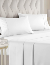 Queen Size 4 Piece Sheet Set - Comfy Breathable &amp; Cooling Sheets - Hotel... - £37.76 GBP