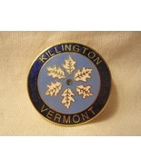 Vintage Killington Vermont Ski Resort Snowflake Pin: Circle Light Blue  - £8.97 GBP