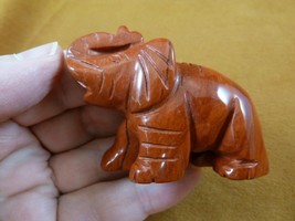 (Y-ELE-ST-730) red orange ELEPHANT gemstone carving figurine love gem el... - £14.01 GBP