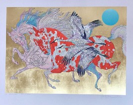 Guillaume Azoulay &quot;It Takes Two&quot; Gold Leaf Edition Serigraph H/S &amp; Numbered Coa - £465.28 GBP