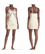 Jason Wu Lace Trim Satin Chemise Slip Negligé Lingerie, Yelllow, Medium,... - $60.78