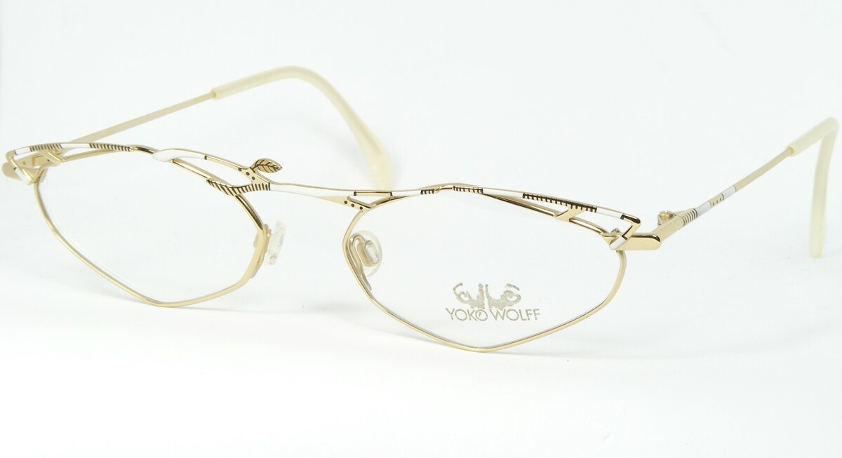YOKO WOLFF Erde 2 col.01 Oro/Bianco Occhiali da Sole Metallo Telaio 54-1... - $96.02