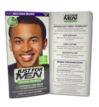 2-JUST For Men Original Formula Shampoo In Hair Color H-47 Rich Dark Brown Ne... - £9.48 GBP