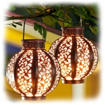 2 Pack Hanging Solar Lights,Outdoor Ramadan Solar Lanterns Decorations,Waterproo - £39.95 GBP