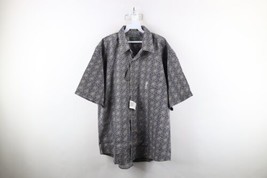 Deadstock Vintage 90s Streetwear Mens XL Geometric Short Sleeve Button Shirt - £49.71 GBP