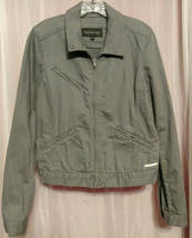 Calvin Klein Jeans Gray Jacket Zip Front Zip Pockets Cotton/Elastane Siz... - $24.01