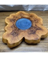 Handmade Florida Cedar Tree Slice Blue Pool Epoxy Lazy Susan Apathetic A... - £251.55 GBP