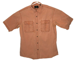 RedHead Button Down Shirt Mens Large Short Sleeve Light Orange Camp Pockets - £19.08 GBP