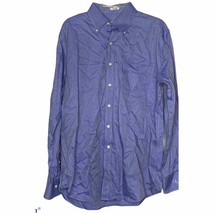 Peter Millar Shirt Size Large Nanoluxe Button Front Blue Nailhead Mens Logo - £15.52 GBP