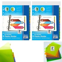 24 Tab Plastic Dividers 12 Preprinted Months Multicolor 11 Rings Binder ... - $27.99