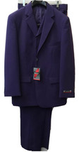 Pacelli Men&#39;s Purple Suit 3 Piece Pleated Pants Wide-Leg Polyester Sizes... - £157.53 GBP