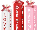 Geetery Valentine&#39;s Day Wood Table Block Decoration Valentines Tiered Tr... - £19.54 GBP