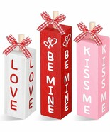 Geetery Valentine&#39;s Day Wood Table Block Decoration Valentines Tiered Tr... - €21,30 EUR