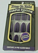 Fright Night Press On Nails &quot;Purple Poison&quot; 1 pack of 24 Pre-Glued Nails - £8.59 GBP