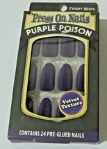 Fright Night Press On Nails &quot;Purple Poison&quot; 1 pack of 24 Pre-Glued Nails - £8.83 GBP