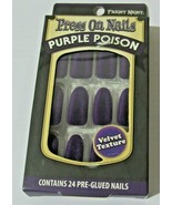 Fright Night Press On Nails &quot;Purple Poison&quot; 1 pack of 24 Pre-Glued Nails - £8.64 GBP