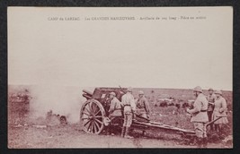 Antique WW1 Post Card Larzac Camp Gun in Action France - $5.45