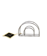 Tabletop Standing Metal Napkin Holder Decorative Twirl Holds Standard Size - $8.68