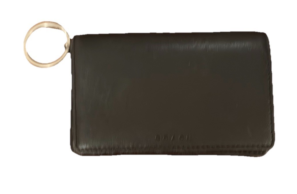 COACH Smooth Black multi function wallet with keychain. Card &amp; key holder - $19.79