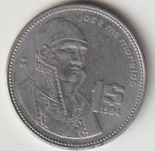 1984 Mexico $1 Peso coin peace age 40 years old KM#496 yes Buy now at smokejoe13 - £1.48 GBP