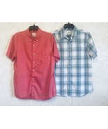 American Eagle Men&#39;s Size Large Short Sleeve Shirts Lot of Two Coral Blu... - £24.73 GBP