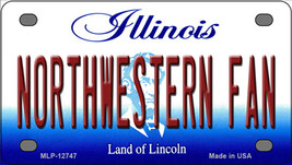 Northwestern Fan Illinois Novelty Mini Metal License Plate Tag - £11.76 GBP