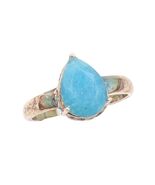 925 Sterling Silver Vintage Ring Drop Cut Blue Gemstone  Sz 7  RG30176 - $41.76