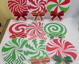 Christmas Decorations Peppermint Candy Yard Signs Stakes Xmas Holiday Gi... - £23.45 GBP
