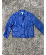 jessica london blue leather coat Size 14 - $453.88 MXN