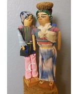 Peru  Folk Art Dolls Set of 2 Hand Made 7.5&quot;  Man Woman and Baby - £17.45 GBP
